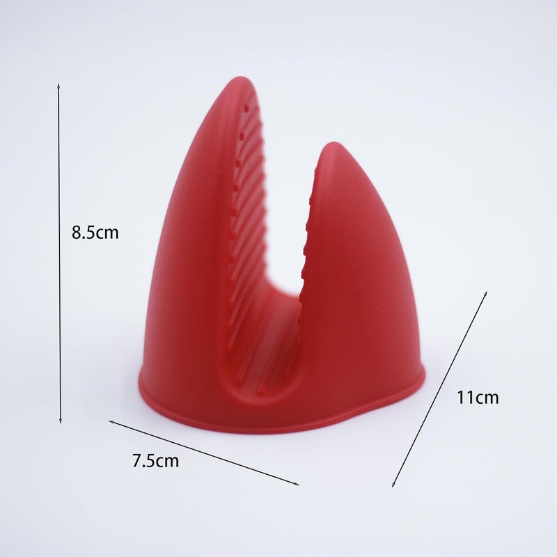 TacoMynxify Mini Silicone Oven Mitts Set – Heat Resistant, Non-Slip, BPA-Free Gloves for Baking, Cooking, Microwave Use – Foldable Pot Holders for Kitchen & Grill, Dishwasher Safe(1, Red) - Image 2
